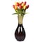 Uniquewise Aluminium-Casted Modern Decorative Flower Table Vase, Two Tone Brown and Gold 6.75 Inch QI004134.S - alternate 1